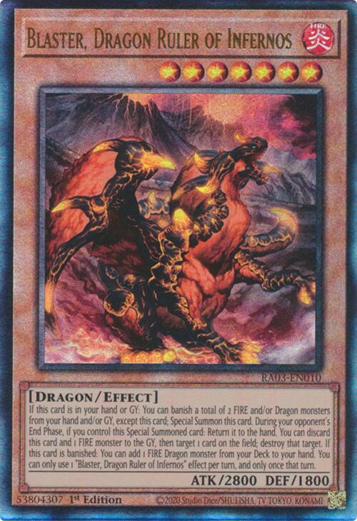 Blaster, Dragon Ruler of Infernos (UTR) [RA03-EN010] Prismatic Ultimate Rare | Galactic Gamez