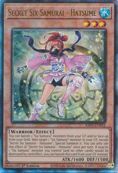 Secret Six Samurai - Hatsume (UTR) [RA03-EN016] Prismatic Ultimate Rare | Galactic Gamez