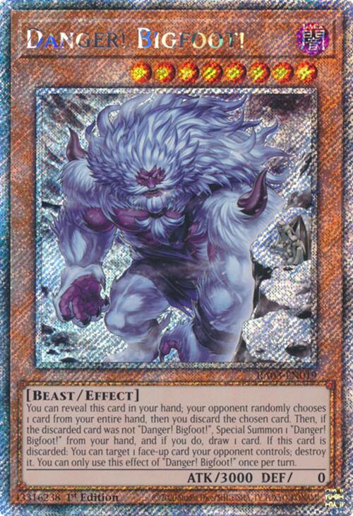 Danger! Bigfoot! (Alternate Art) (Platinum Secret Rare) [RA03-EN019] Platinum Secret Rare | Galactic Gamez