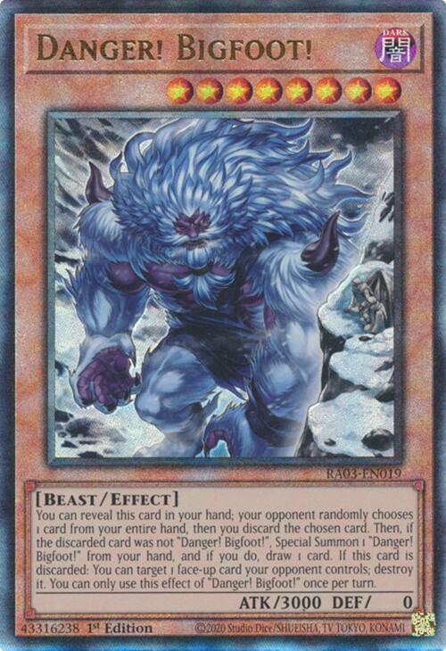 Danger! Bigfoot! (Alternate Art) (UTR) [RA03-EN019] Prismatic Ultimate Rare | Galactic Gamez