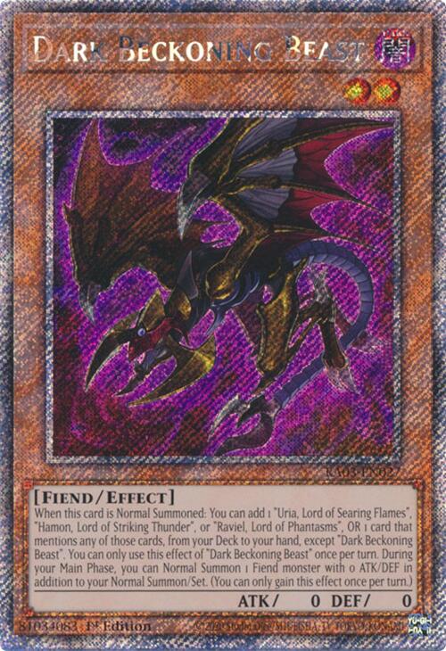 Dark Beckoning Beast (Platinum Secret Rare) [RA03-EN027] Platinum Secret Rare | Galactic Gamez