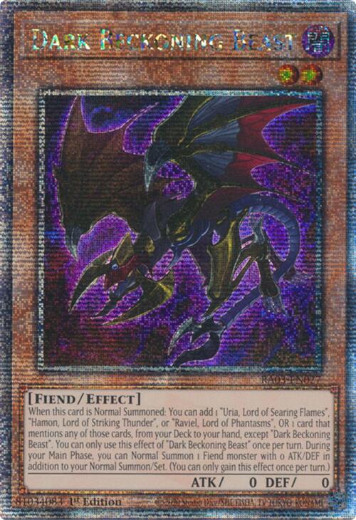 Dark Beckoning Beast (Quarter Century Secret Rare) [RA03-EN027] Quarter Century Secret Rare | Galactic Gamez