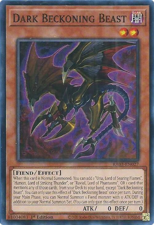 Dark Beckoning Beast [RA03-EN027] Super Rare | Galactic Gamez