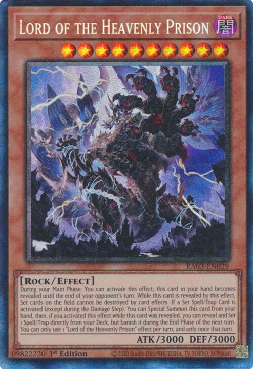 Lord of the Heavenly Prison (CR) [RA03-EN029] Prismatic Collector's Rare | Galactic Gamez