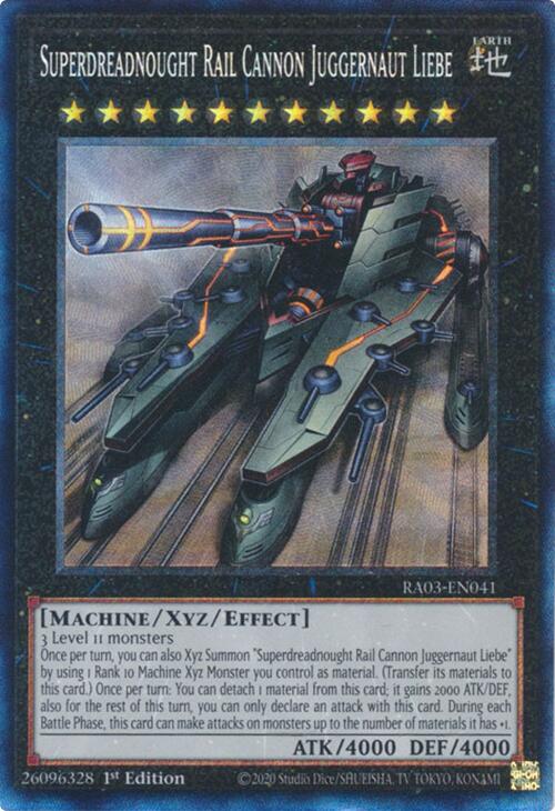 Superdreadnought Rail Cannon Juggernaut Liebe (CR) [RA03-EN041] Prismatic Collector's Rare | Galactic Gamez