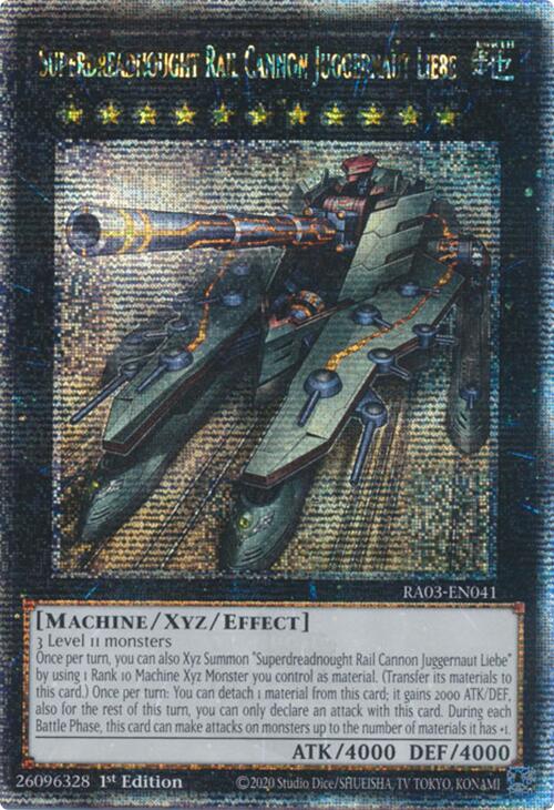 Superdreadnought Rail Cannon Juggernaut Liebe (Quarter Century Secret Rare) [RA03-EN041] Quarter Century Secret Rare | Galactic Gamez