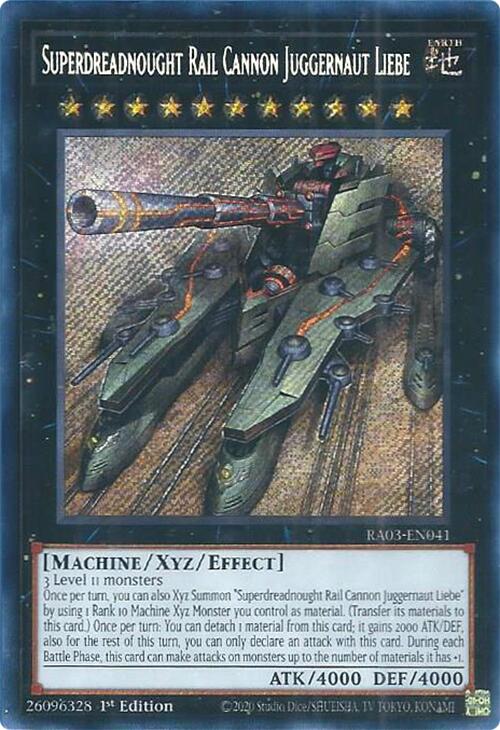 Superdreadnought Rail Cannon Juggernaut Liebe (Secret Rare) [RA03-EN041] Secret Rare | Galactic Gamez