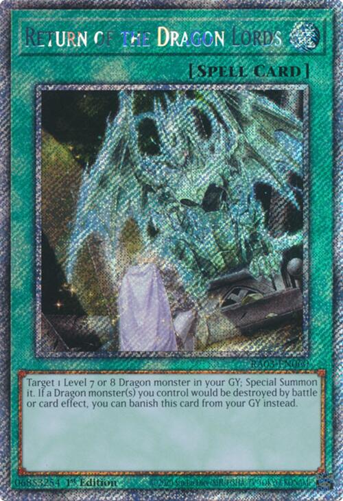 Return of the Dragon Lords (Platinum Secret Rare) [RA03-EN060] Platinum Secret Rare | Galactic Gamez