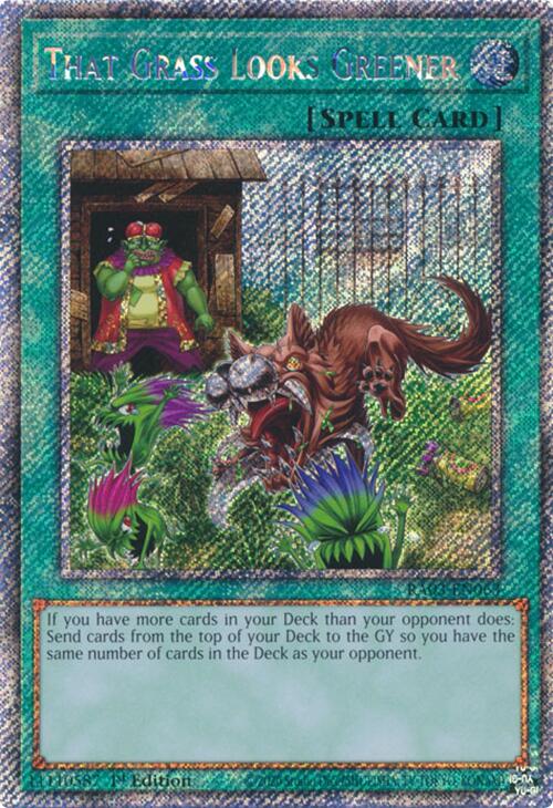 That Grass Looks Greener (Platinum Secret Rare) [RA03-EN063] Platinum Secret Rare | Galactic Gamez