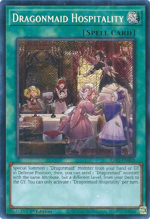 Dragonmaid Hospitality (Secret Rare) [RA03-EN068] Secret Rare | Galactic Gamez