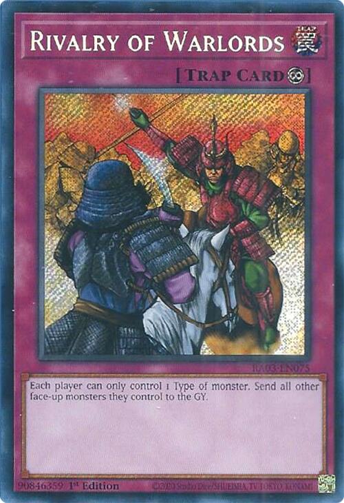 Rivalry of Warlords (Secret Rare) [RA03-EN075] Secret Rare | Galactic Gamez