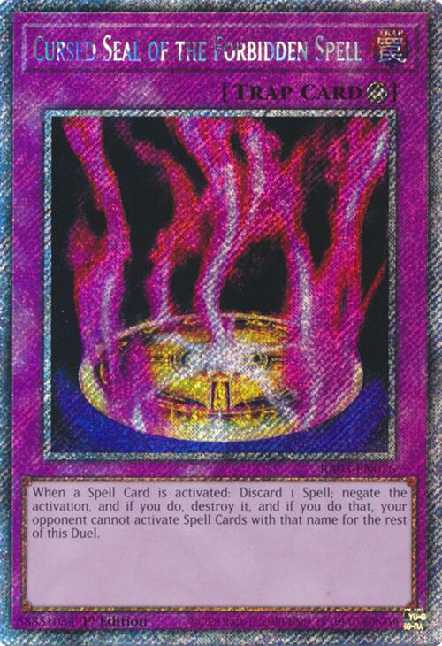 Cursed Seal of the Forbidden Spell (Platinum Secret Rare) [RA03-EN076] Platinum Secret Rare | Galactic Gamez