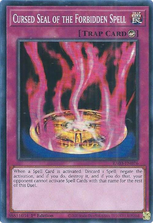 Cursed Seal of the Forbidden Spell [RA03-EN076] Super Rare | Galactic Gamez