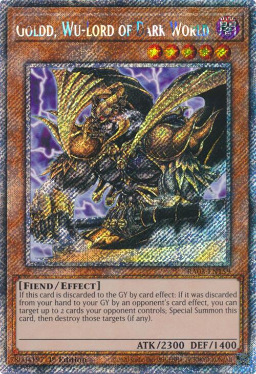 Goldd, Wu-Lord of Dark World (Platinum Secret Rare) [RA03-EN159] Platinum Secret Rare | Galactic Gamez