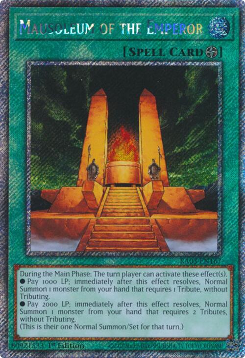 Mausoleum of the Emperor (Platinum Secret Rare) [RA03-EN167] Platinum Secret Rare | Galactic Gamez