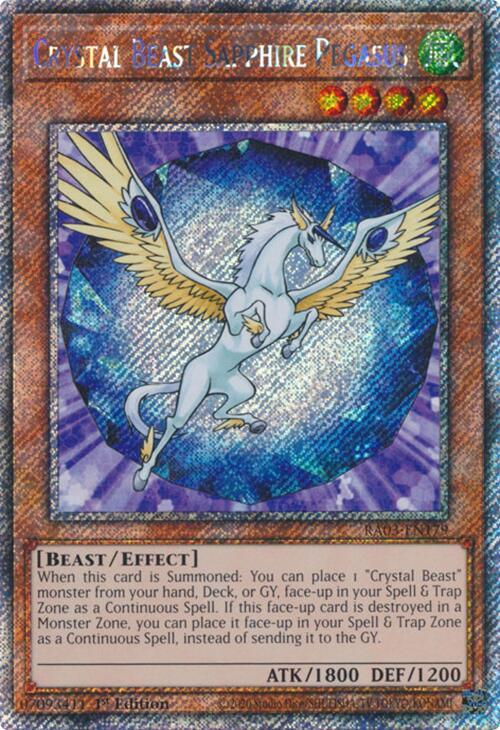 Crystal Beast Sapphire Pegasus (Platinum Secret Rare) [RA03-EN179] Platinum Secret Rare | Galactic Gamez