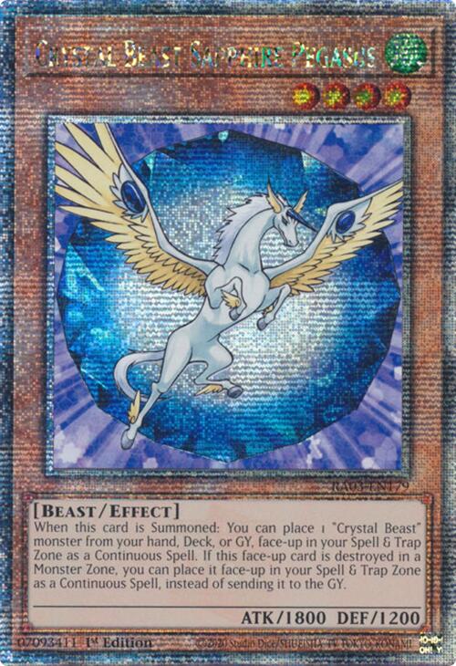 Crystal Beast Sapphire Pegasus (Quarter Century Secret Rare) [RA03-EN179] Quarter Century Secret Rare | Galactic Gamez