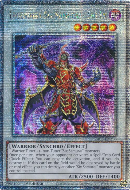 Legendary Six Samurai - Shi En (Quarter Century Secret Rare) [RA03-EN250] Quarter Century Secret Rare | Galactic Gamez