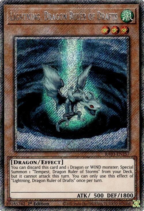 Lightning, Dragon Ruler of Drafts (Platinum Secret Rare) [RA03-EN257] Platinum Secret Rare | Galactic Gamez