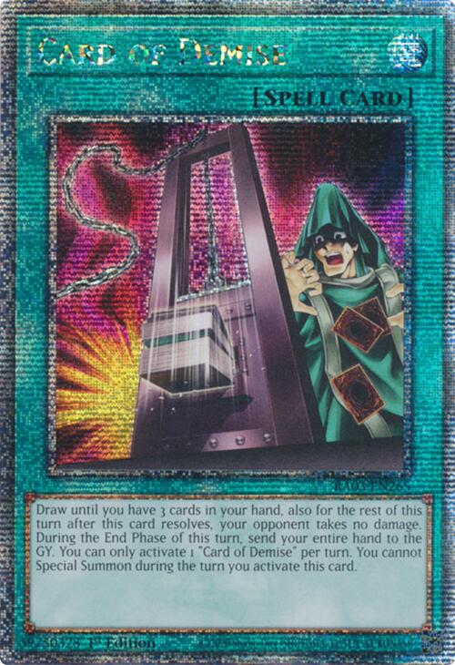 Card of Demise (Quarter Century Secret Rare) [RA03-EN265] Quarter Century Secret Rare | Galactic Gamez