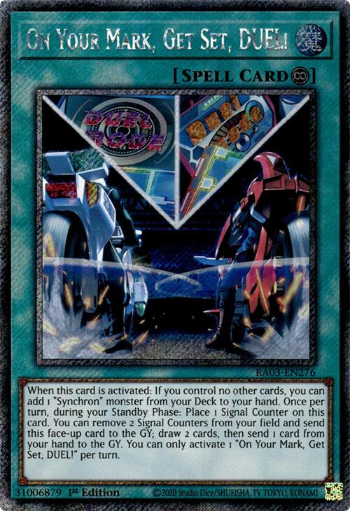 On Your Mark, Get Set, DUEL! (Platinum Secret Rare) [RA03-EN276] Platinum Secret Rare | Galactic Gamez