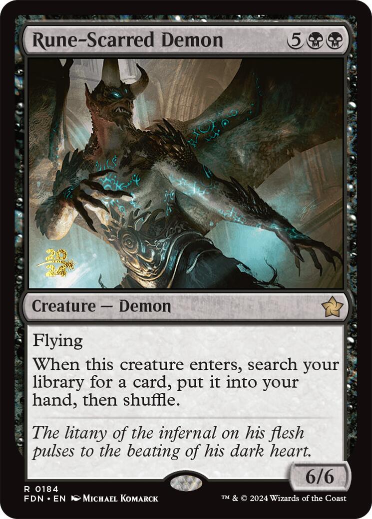 Rune-Scarred Demon [Foundations Prerelease Promos] | Galactic Gamez