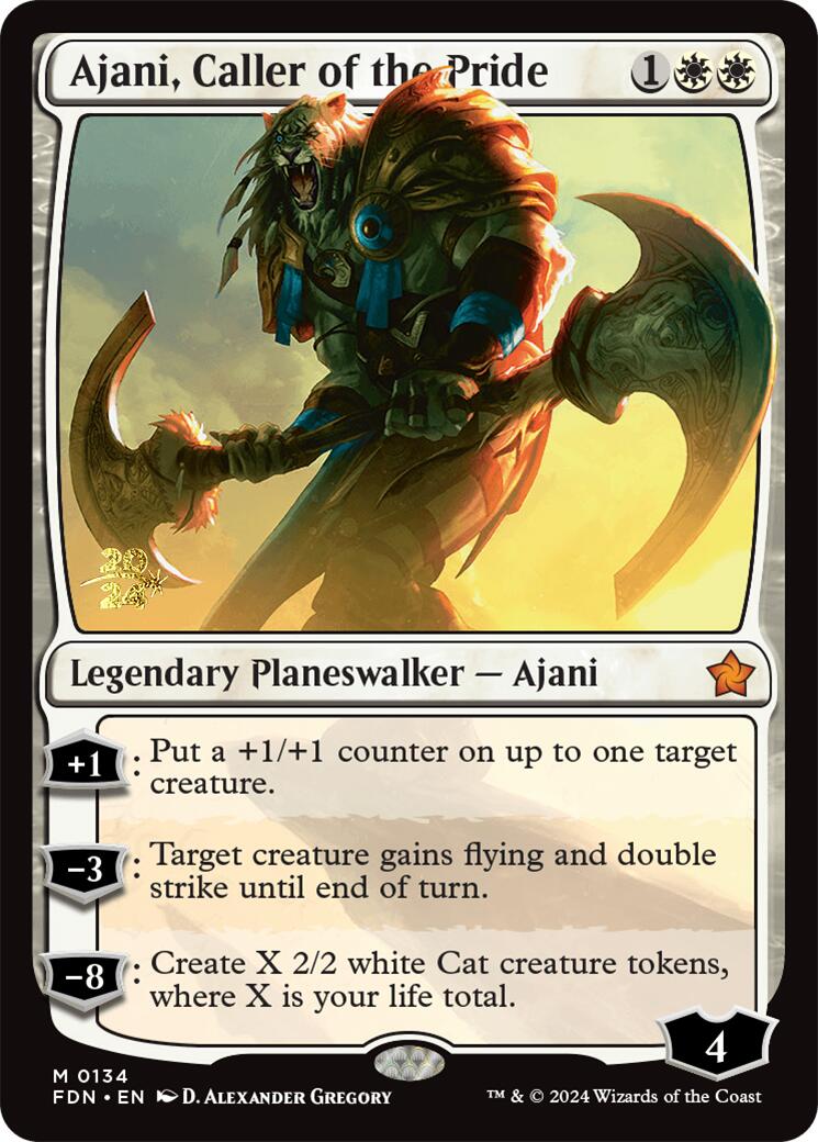 Ajani, Caller of the Pride [Foundations Prerelease Promos] | Galactic Gamez