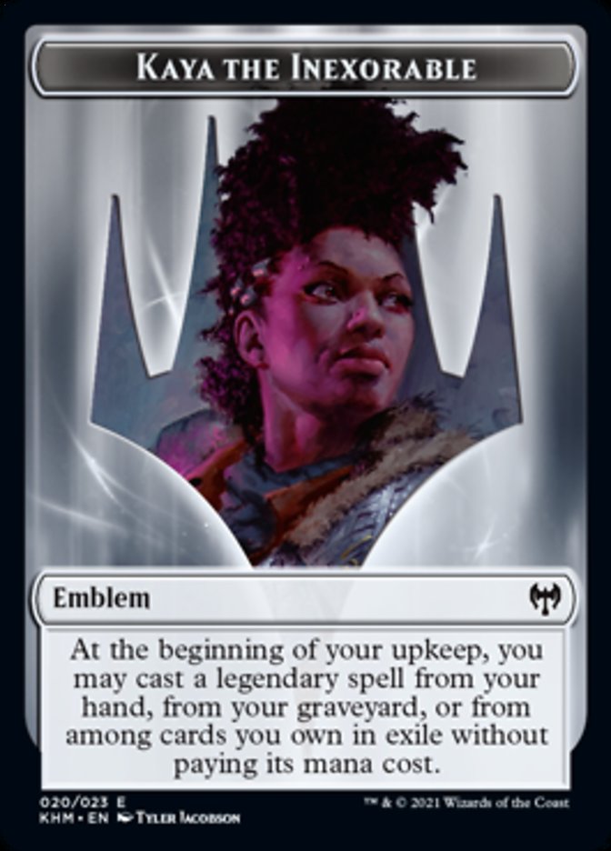 Kaya the Inexorable Emblem [Kaldheim Tokens] | Galactic Gamez