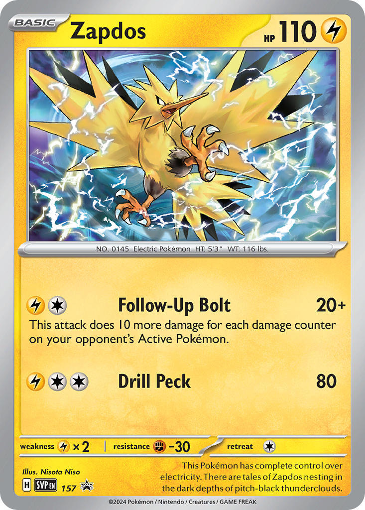 Zapdos (157) [Scarlet & Violet: Black Star Promos] | Galactic Gamez