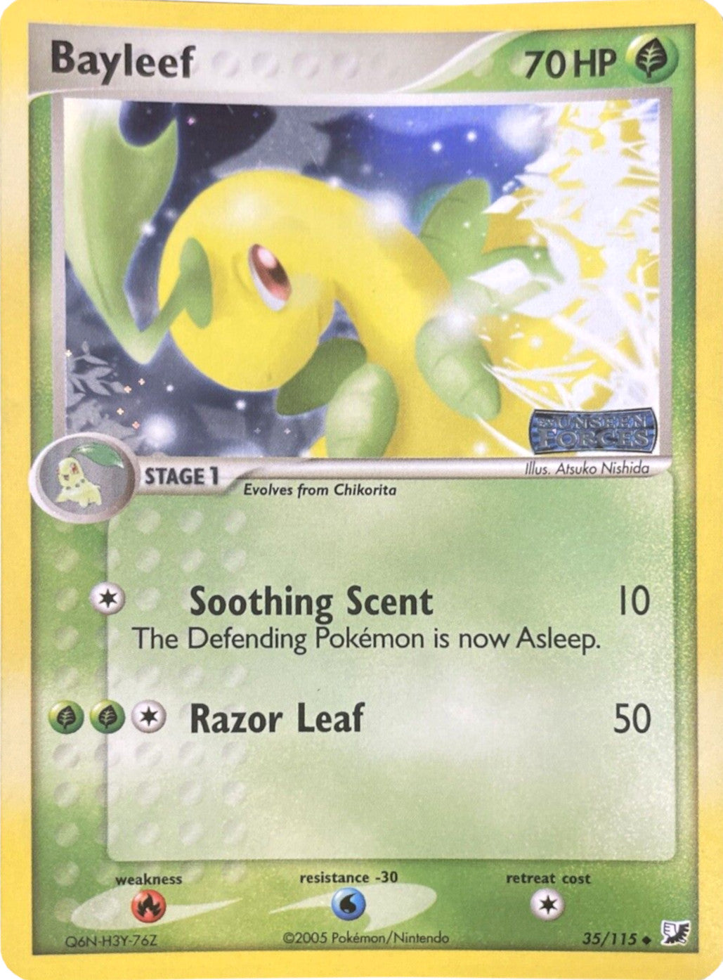 Bayleef (35/115) (Stamped) [EX: Unseen Forces] | Galactic Gamez