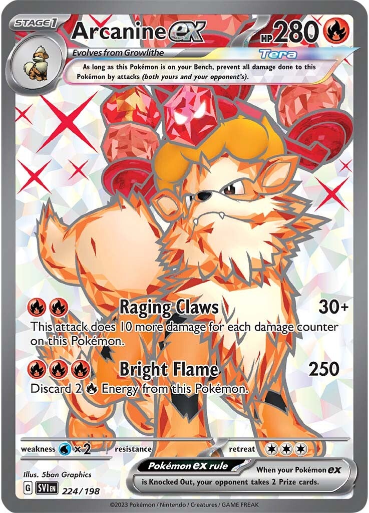 Arcanine ex (224/198) [Scarlet & Violet: Base Set] | Galactic Gamez