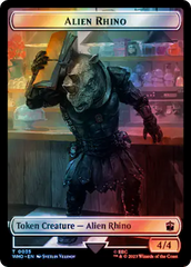 Alien Rhino // Cyberman Double-Sided Token (Surge Foil) [Doctor Who Tokens] | Galactic Gamez