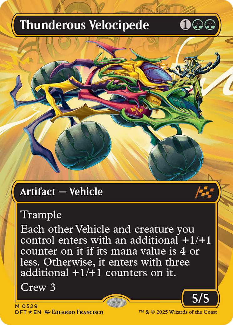 Thunderous Velocipede (Borderless) (First-Place Foil) [Aetherdrift] | Galactic Gamez