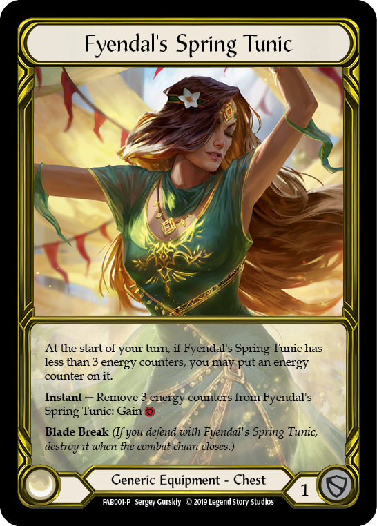 Fyendal's Spring Tunic [FAB001-P] (Promo)  1st Edition Cold Foil - Golden | Galactic Gamez