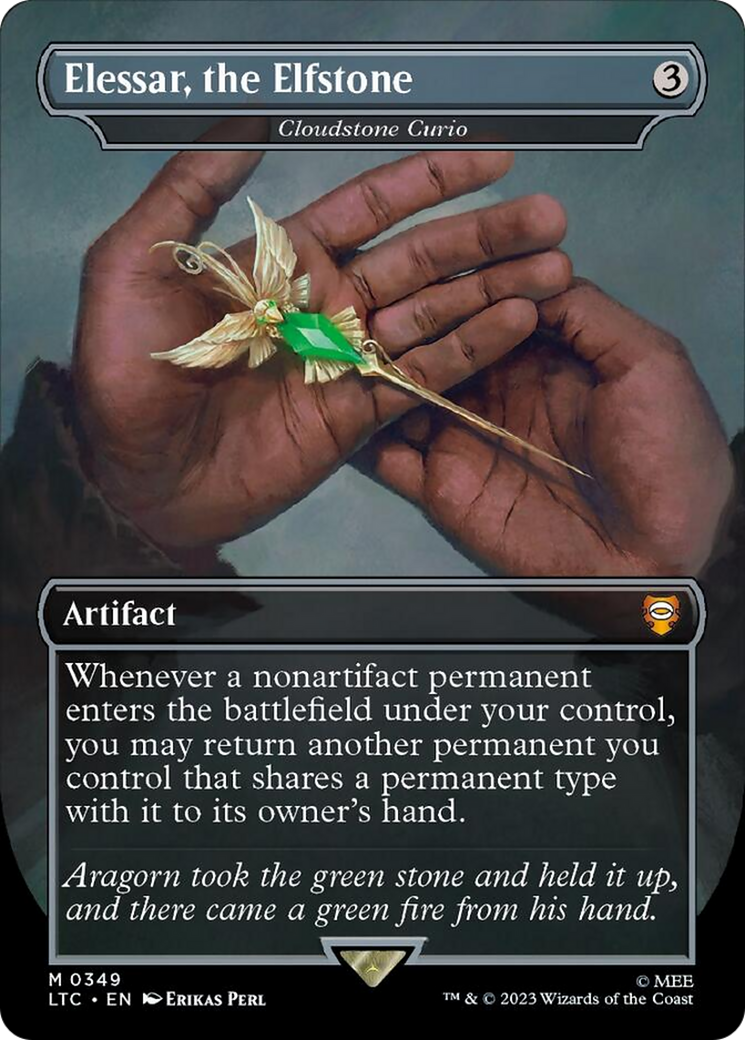 Elessar, the Elfstone - Cloudstone Curio (Borderless) (Surge Foil) [The Lord of the Rings: Tales of Middle-Earth Commander] | Galactic Gamez