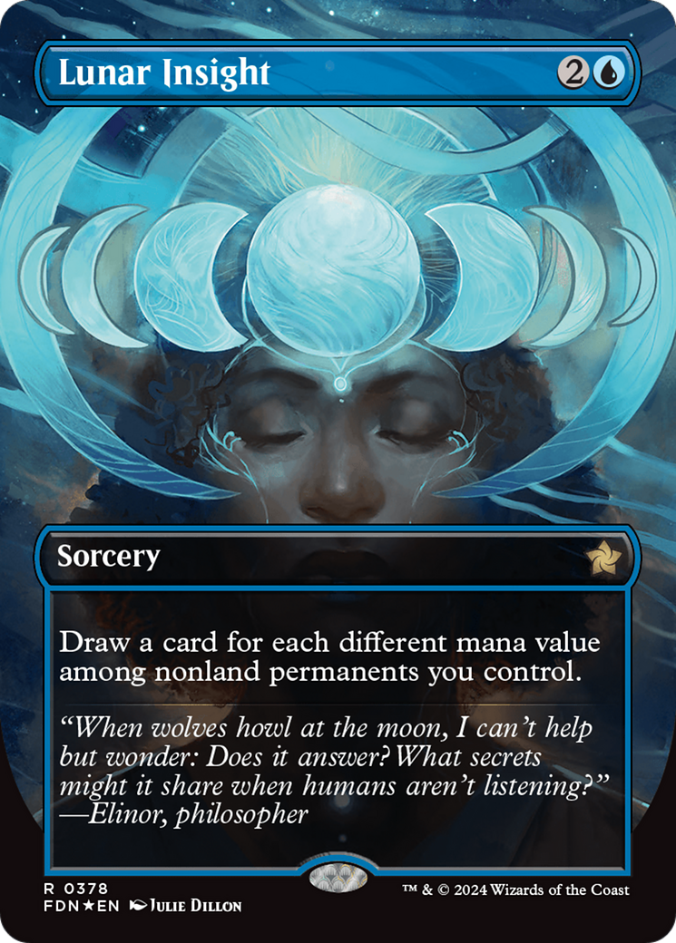 Lunar Insight (Borderless) (Mana Foil) [Foundations] | Galactic Gamez