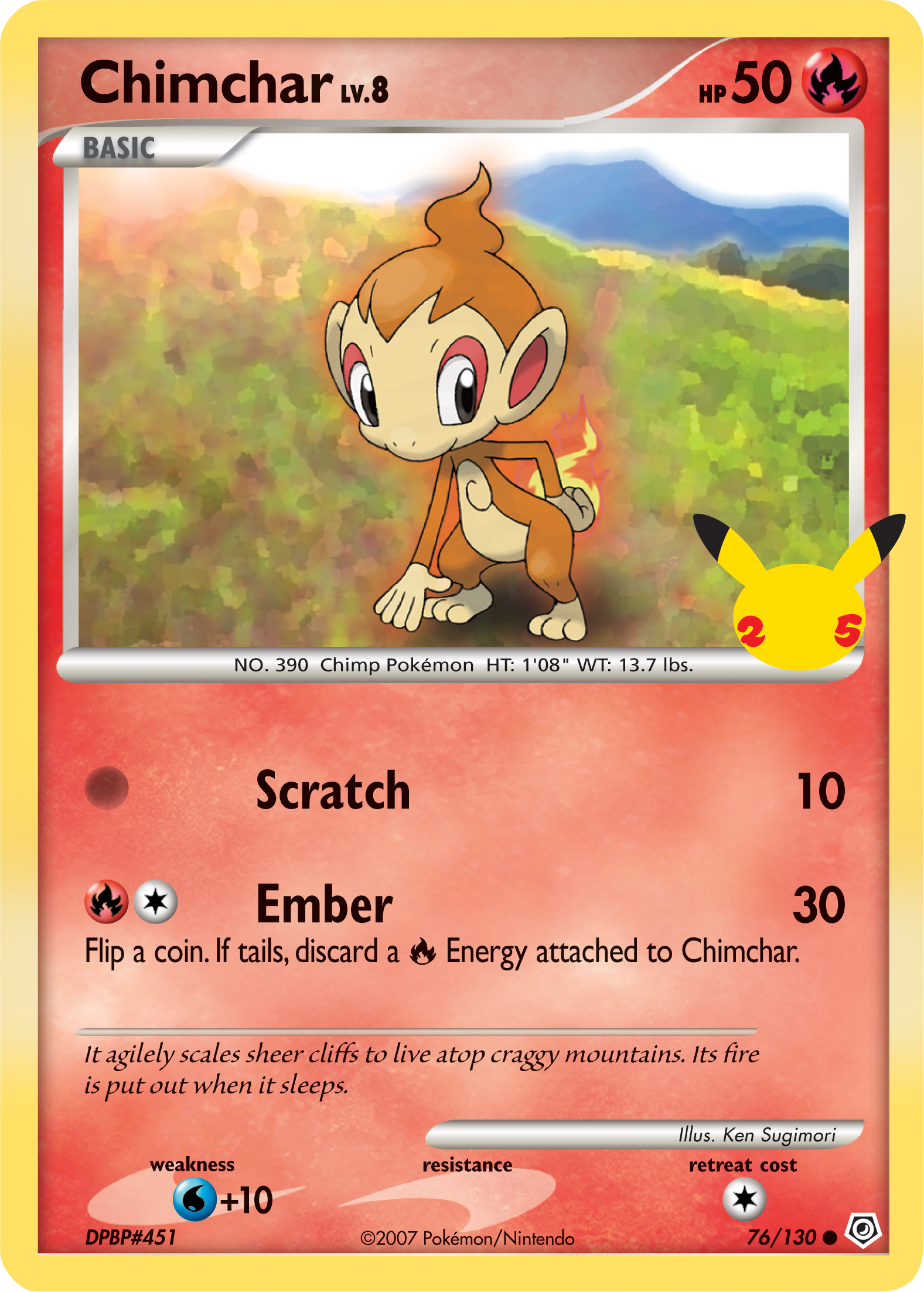 Chimchar (76/130) (Jumbo Card) [First Partner Pack] | Galactic Gamez