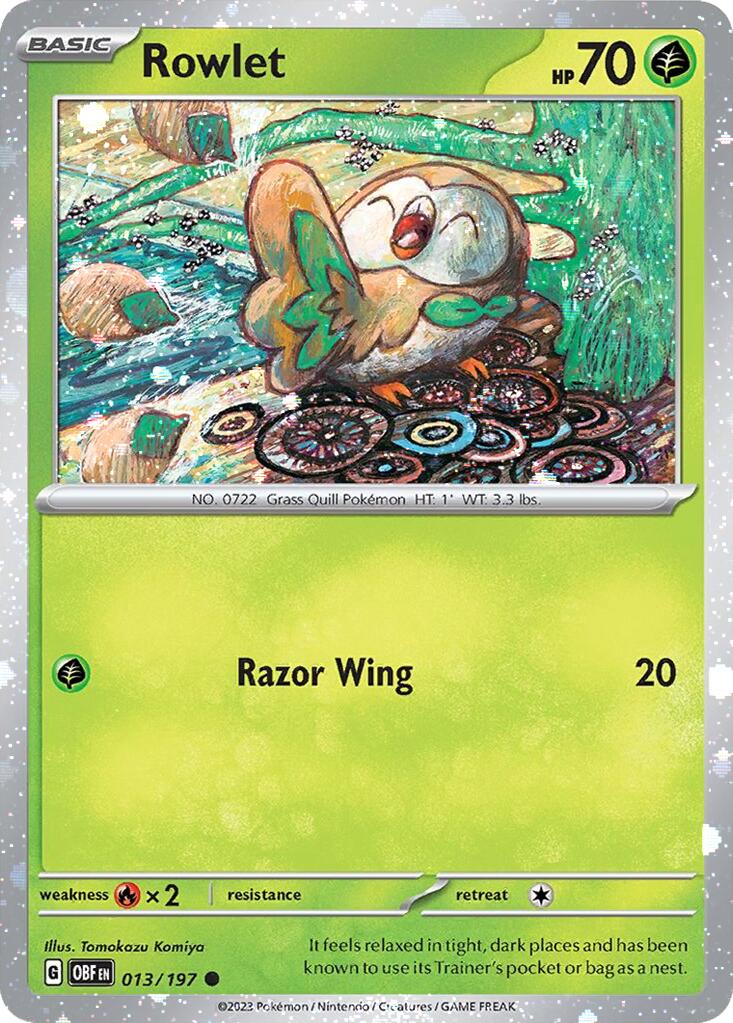 Rowlet (013/197) (Cosmos Holo) [Miscellaneous Cards] | Galactic Gamez