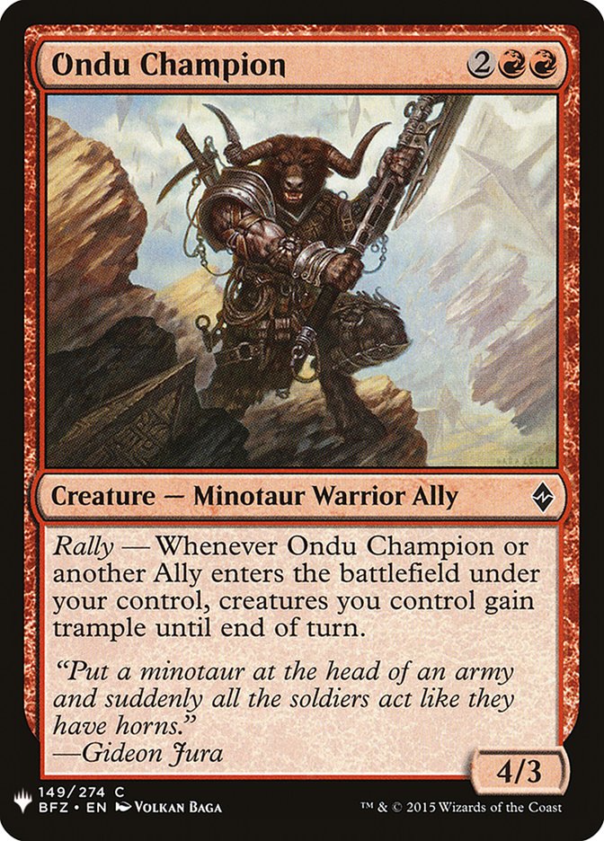 Ondu Champion [Mystery Booster] | Galactic Gamez