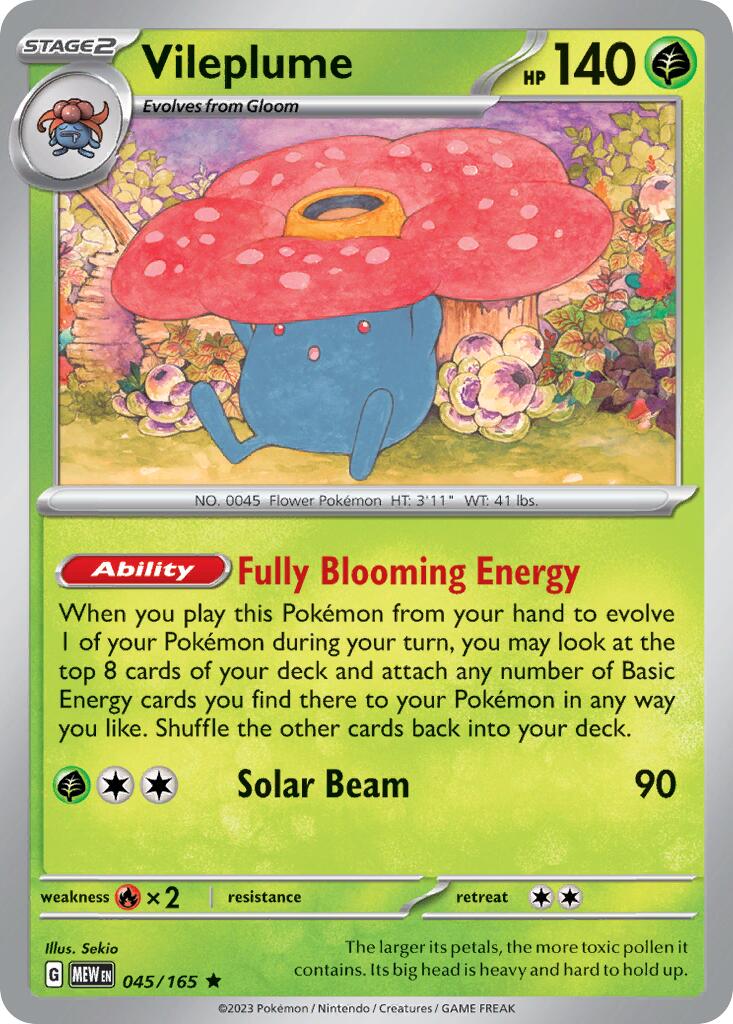 Vileplume (045/165) (Theme Deck Exclusive) [Scarlet & Violet 151] | Galactic Gamez