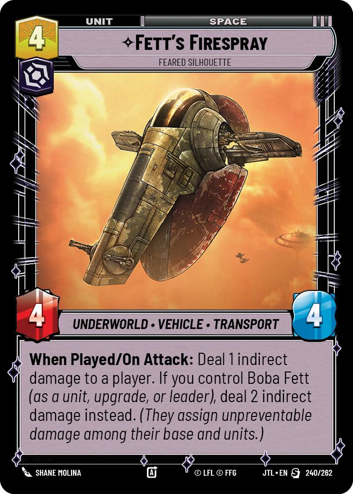 Fett's Firespray - Feared Silhouette (240/262) (240/257) [Jump to Lightspeed] | Galactic Gamez
