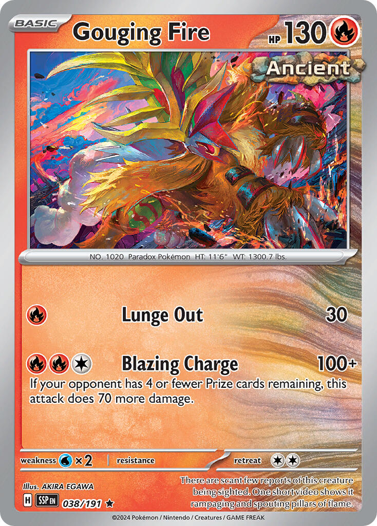 Gouging Fire (038/191) (Theme Deck Exclusive) [Scarlet & Violet: Surging Sparks] | Galactic Gamez