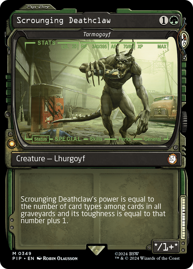 Scrounging Deathclaw - Tarmogoyf (Showcase) [Fallout] | Galactic Gamez