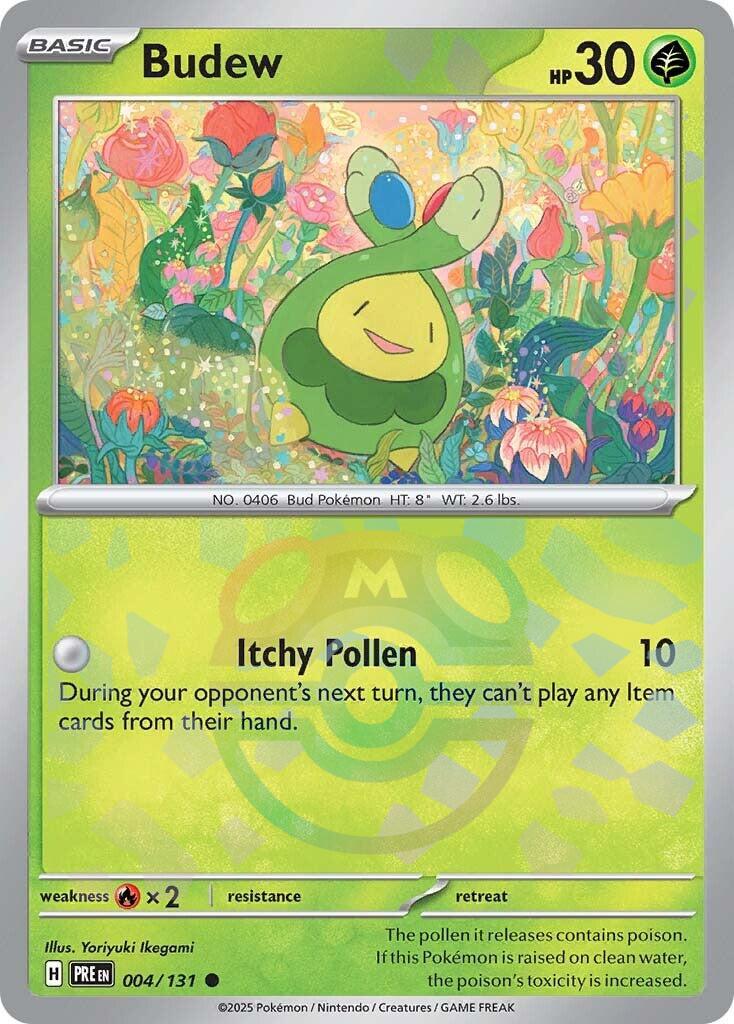 Budew (004/131) (Master Ball Pattern) [Scarlet & Violet: Prismatic Evolutions] | Galactic Gamez