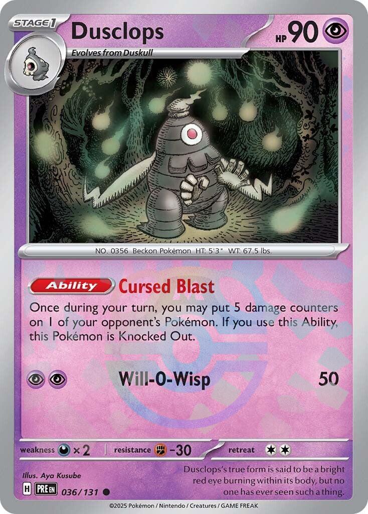 Dusclops (036/131) (Master Ball Pattern) [Scarlet & Violet: Prismatic Evolutions] | Galactic Gamez
