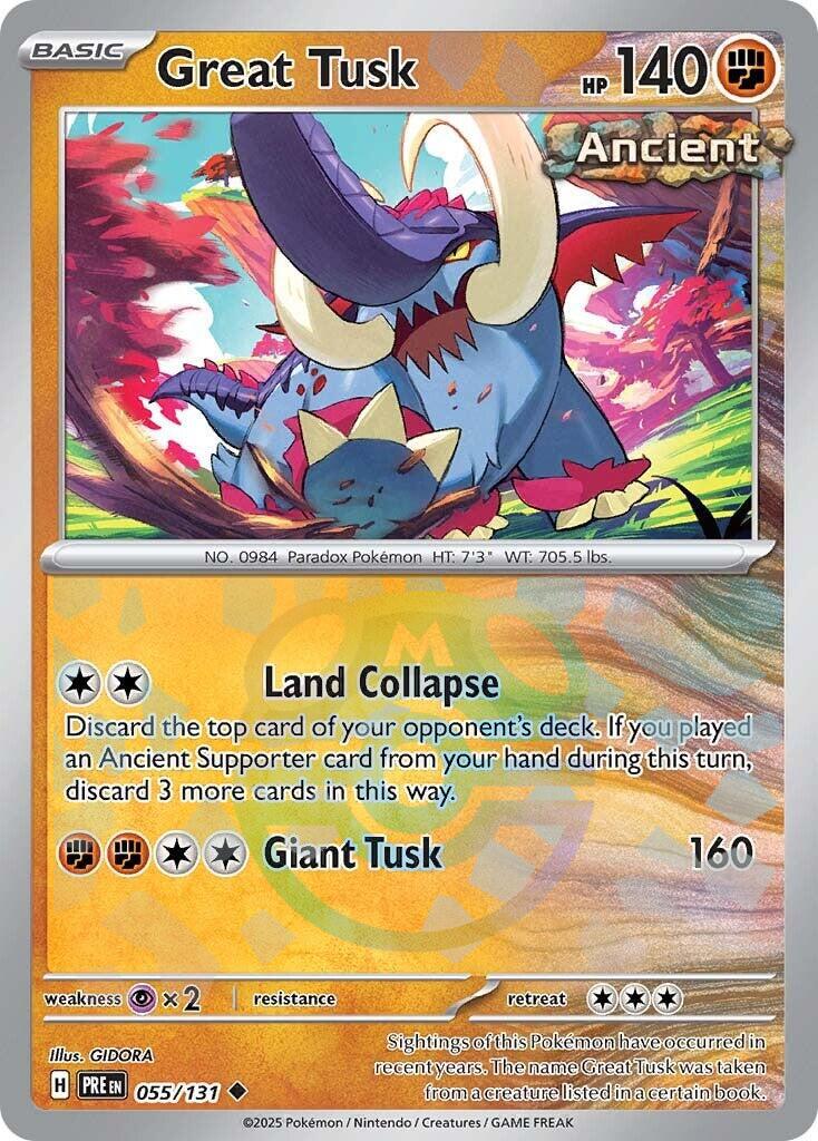 Great Tusk (055/131) (Master Ball Pattern) [Scarlet & Violet: Prismatic Evolutions] | Galactic Gamez