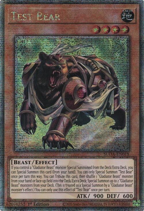 Test Bear (Quarter Century Secret Rare) [SUDA-EN018] Quarter Century Secret Rare | Galactic Gamez