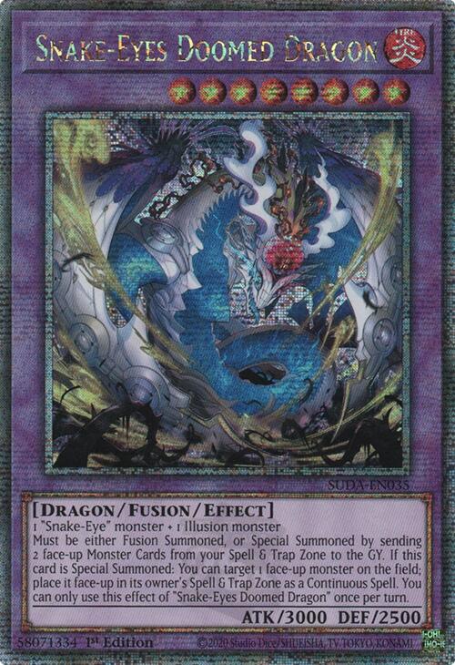 Snake-Eyes Doomed Dragon (Quarter Century Secret Rare) [SUDA-EN035] Quarter Century Secret Rare | Galactic Gamez