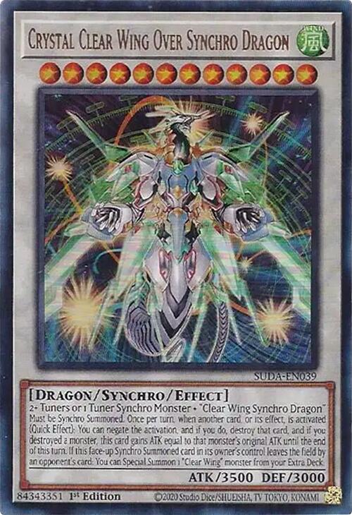 Crystal Clear Wing Over Synchro Dragon [SUDA-EN039] Ultra Rare | Galactic Gamez