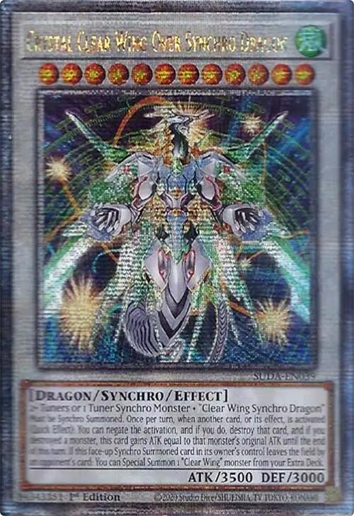 Crystal Clear Wing Over Synchro Dragon (Quarter Century Secret Rare) [SUDA-EN039] Quarter Century Secret Rare | Galactic Gamez